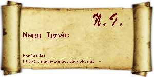 Nagy Ignác névjegykártya
